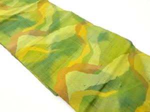 手織り紬抽象模様織出し名古屋帯